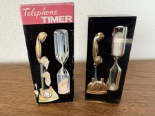 Vintage Sand Hourglass 3 Minute Lucite Telephone Timer Rotary Phone Original Box