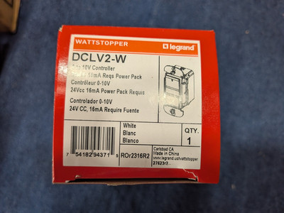 NEW LEGRAND WATTSTOPPER  DCLV2-W  (0-10V CONTROLLER WHITE