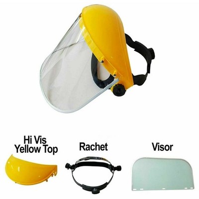 Full Face Shield Clear Flip Up Visier Sicherheitsmaske Augenschutz Arbeitsschutz Neu