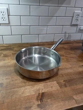 WearEver sauté skillet fry pan 10" diameter stainless double pour spout (READ)