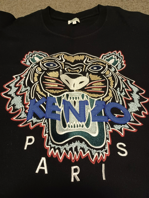 Kenzo Paris Tiger Logo Sweatshirt Black Crew Neck Long Sleeve