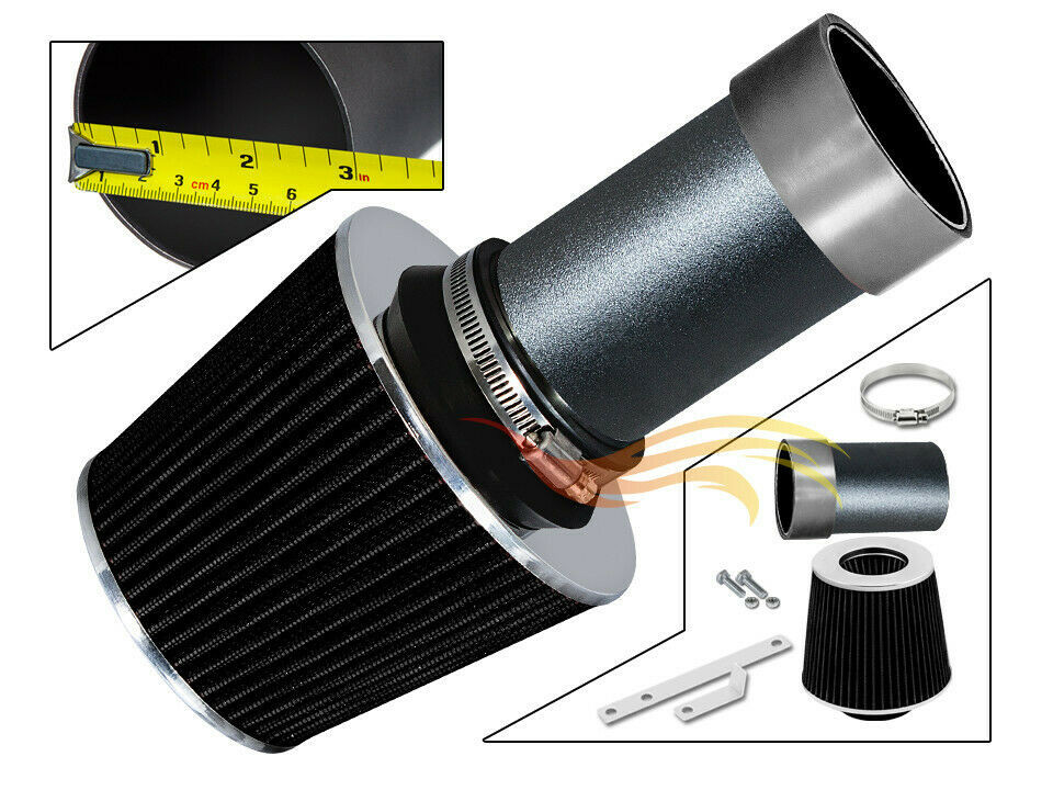 BCP RW GREY For 93-04 Intrepid/300M/LHS/Vision/Concorde V6 Air Intake Kit+Filter