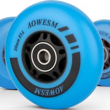 AOWESM Inline Skate Wheels, Outdoor Indoor, 85A, 4-Pack Blue, 76mm 72mm...