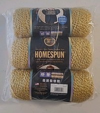 3 Lion Brand HOMESPUN Yarn GOLDEN 394 GOLDEN, Same Lot B2-B2