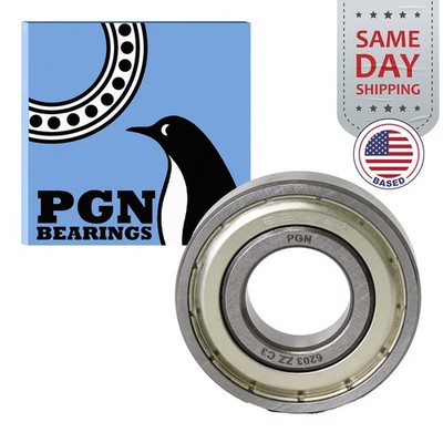 (50) 6203-ZZ Premium Metal Shield Ball Bearing C3 EMQ, 17x40x12, 6203 ZZ 6203z