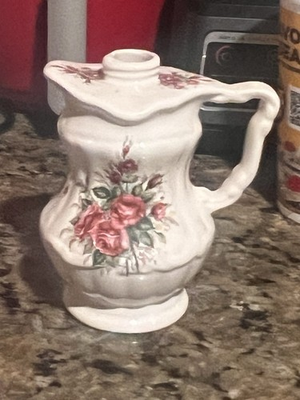 #ad Vintage Athena Brand Ceramic Soap Dispenser W A Rose Floral Pattern Add pump $29.99
