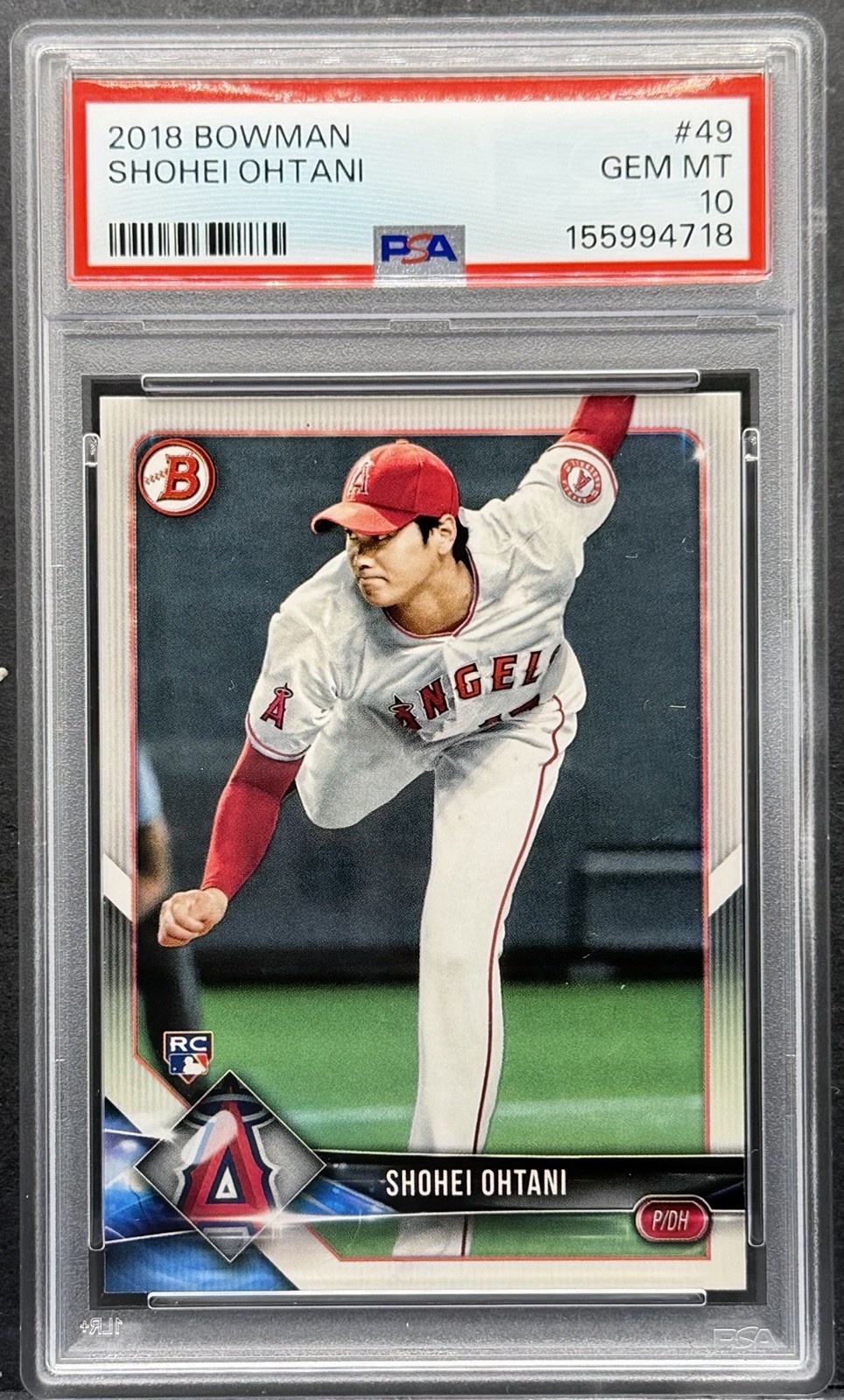 2018 Bowman Shohei Ohtani #49 RC PSA 10 Rookie Graded Baseball Card Paper