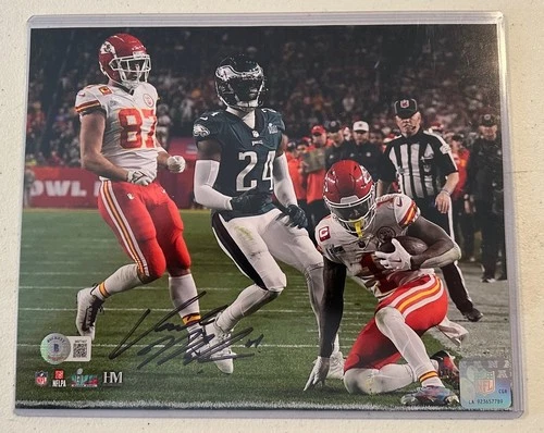 Kansas City Chiefs SB LVII (57) Jerik McKinnon Signed 8x10 Photo Beckett COA