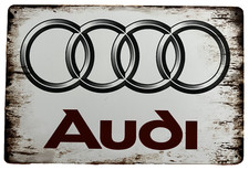 Audi Logo Tin Sign (R8 S7 Ford Chevy Lexus VW Porsche Auto Union DKW) W51353