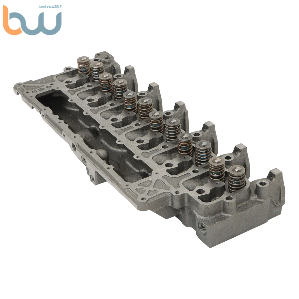 For Ram 2500 3500 5.9L 94-98 12V DSL 6B 6BT 6BTA Cylinder Head W/Valves & Spring Foto 2 de 4