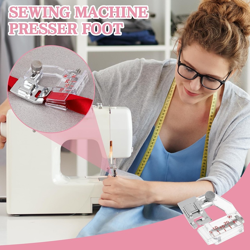 VGOL Schrägband Binderfüße 2er Set - Metall Nähfüße Für Haushaltsnähmaschinen