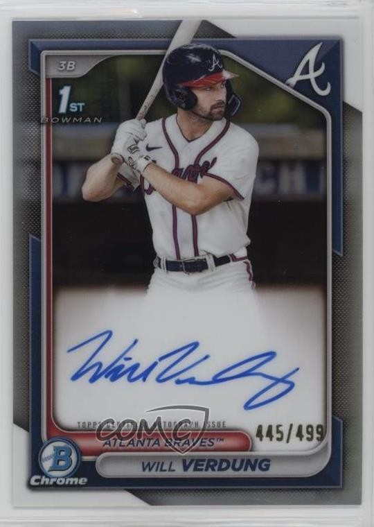 2024 Bowman Chrome Prospect Refractor 445/499 Will Verdung #CPA-WV Auto 2a9