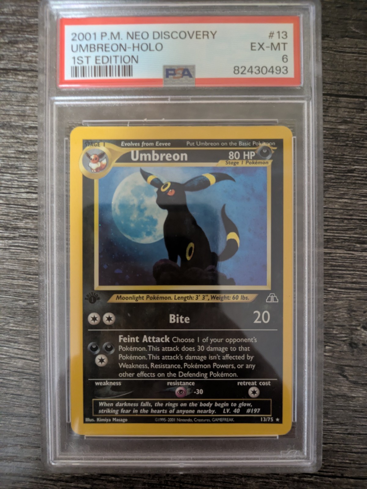Pokemon Neo Discovery 2001 Umbreon Holo 1st Edition PSA 6 SWIRL!!