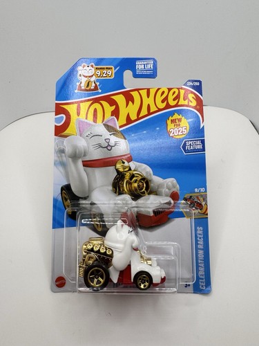2025 Hot Wheels Feline Lucky Cat Maneki-Neko Celebration Racers - Zdjęcie 1 z 2