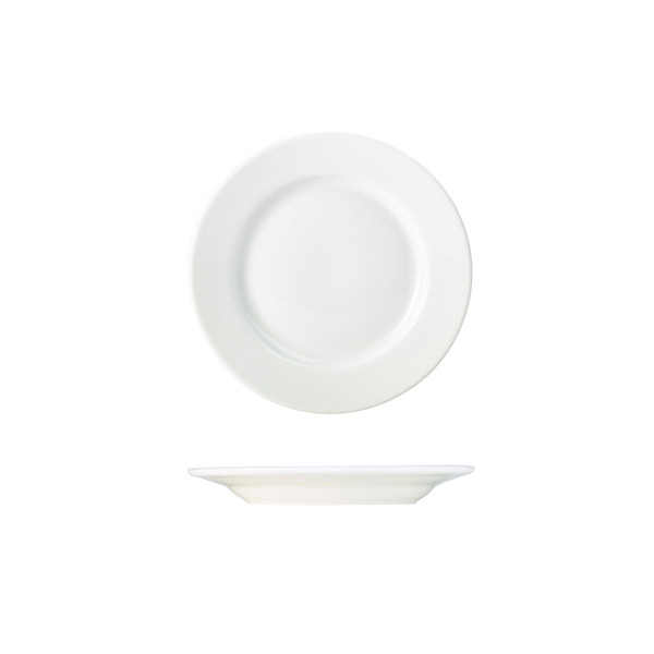 Genware Porcelain Classic Winged Plate For Restaurant 17cm/ 6.5"" Pack of 6