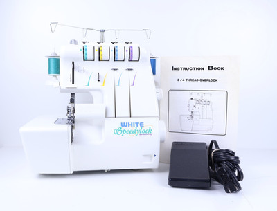 White Speedylock Sewing Machine 1800 Serger w/ Pedal & Manual - Fully Tested!