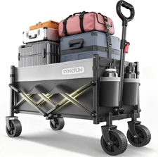 Collapsible Wagon Cart 300lb Heavy Duty Folding Utility Garden Beach Camping Use