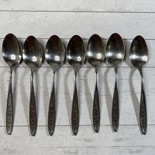 Ekco Eterna Country Garden Stainless Steel Flatware, Korea 7 Teaspoons Spoons