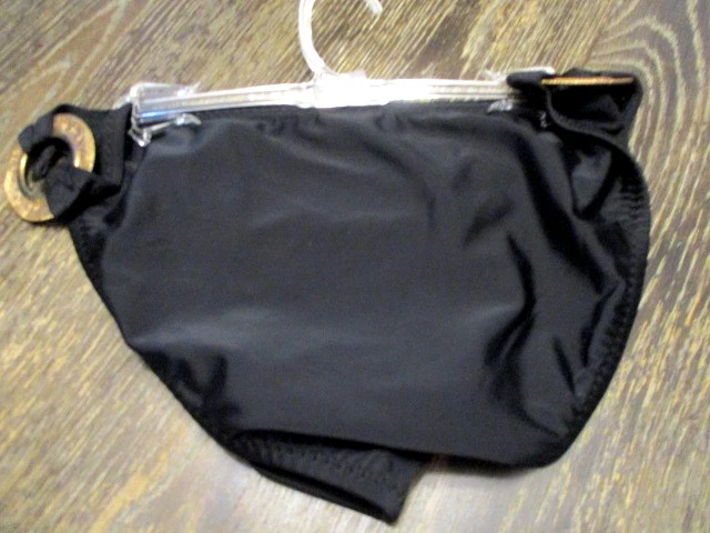 RITCHIE SWIMSUIT BOTTOMS BLACK WITH GOLD ACCENTS, SIZE L MADE IN USA, NWT - Image 3 of 4