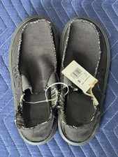 Sanuk Men's Vagabond St Hemp Black Slip On Comfort Shoes Sz 8 1117753 - NEW  