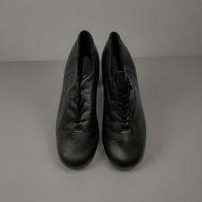 Capezio Cadence CG19 Womens Black Leather Lace Up Tele Tone Tap Shoes Size 9.5 M