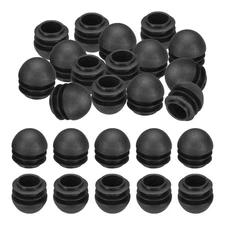 1.1" Plastic Tubing End Caps, 30Pcs Round Hole Plug Insert, Black