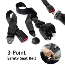 3 Point Lap Belt Security Car Safety Seat Retractable Universal Kit Accessories
