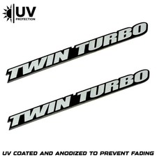 2 Twin Turbo Engine Aluminum Emblems Fender Badges For Nissan 300zx Tt Trunk