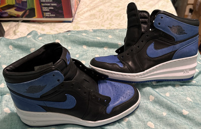 Nike Air Jordan 1 Retro Hi Lunar Sample Promo Black/royal Women s Sz 8.5 EUC