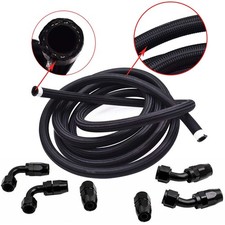 AN6 6AN Fitting Nylon Stainless Steel Braided Fuel Hose End Oil Line Kit WST