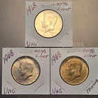 Lot of 3 1968 40% silver Kennedy half dollars.MS/Unc