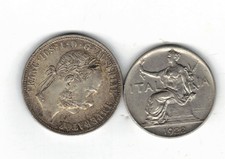 1888 Austrian Empire silver 1 Florin Austria-Hungary, 1922 Italy 1 Lira