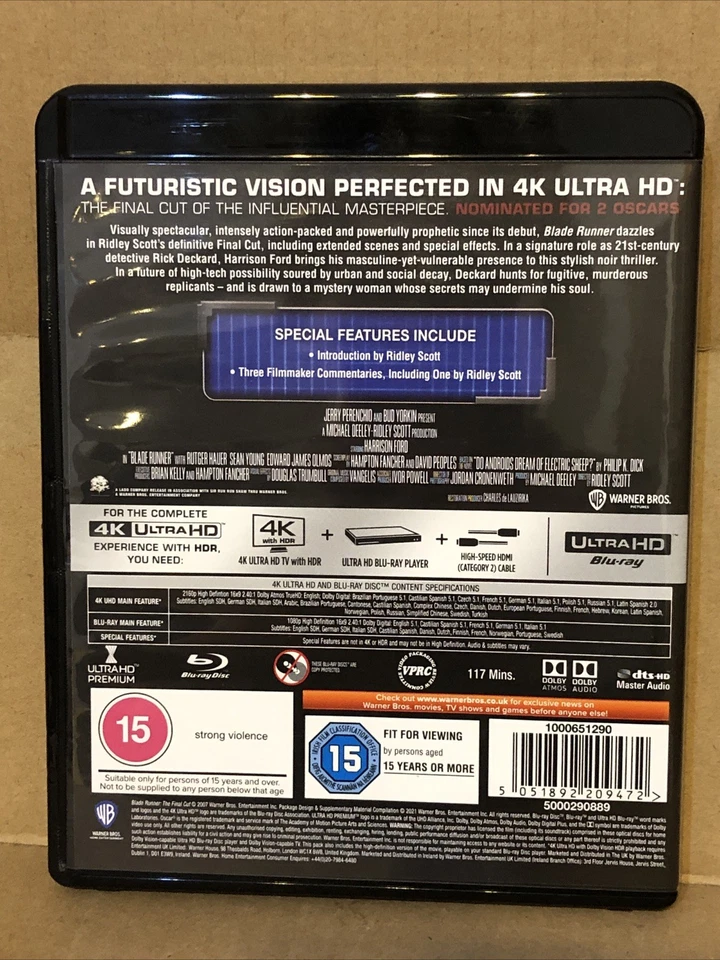 Blade Runner: The Final Cut [4K Ultra-HD] [1982] [Blu-ray] [2017] [Region Free] - Image 2 of 3