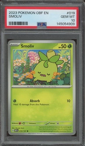 Pokemon TCG Scarlet Violet Obsidian Flames #019 Smoliv PSA 10