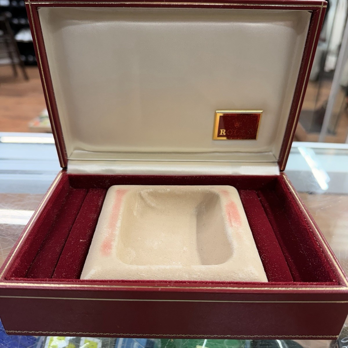 Vintage Rolex President Watch Box 1970s Embroidered Tapestry 