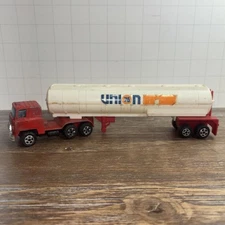Vintage Union 76 Semi Tractor Trailer 9" Gas Oil Tank Die Cast Plastic Hong Kong
