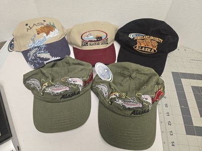 NWT Alaska Hat Lot Fishing Fish Embroidered Bear Snapback Caps Outdoor 5pc