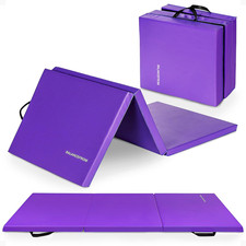 6X2 Feet 3-Panel Folding Gymnastics Mat   2-Inch Thick Pad with Vinyl Surface an