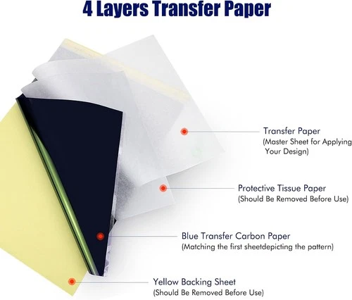 Tattoo Transfer Paper 50 Sheets Stencil A4 Size Professional Durable Supply Kit image 4