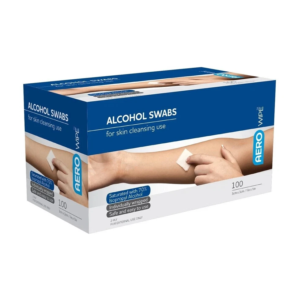 AERO Alcohol Swabs Pre Injection 70% Isopropyl IPA Alcohol Skin Cleansing Wipes