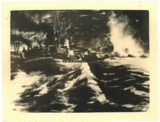 Orig. RIESEN Foto Zeichnung Kampf Vorpostenboot englische Schnellboot Ostende BE
