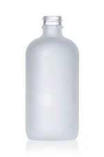 8 oz Frosted Glass Round Bottles - 12/CS