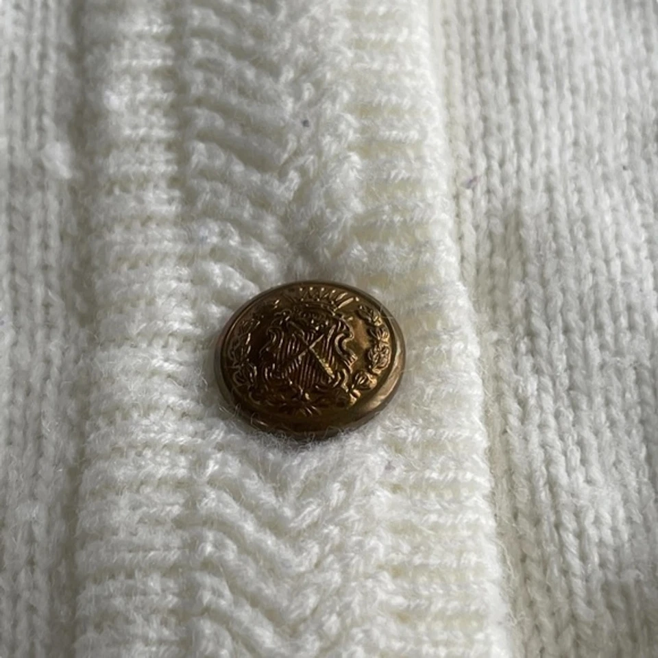 Vintage Basic Editions Cream Grandpa V-neck Cardigan Sz M Unisex Grandpacore 90s - Image 4 of 4