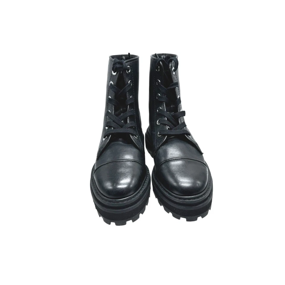 Botas de combate Schutz Maylova de cuero negro para mujer 6 nuevas sin caja Foto 4 de 4