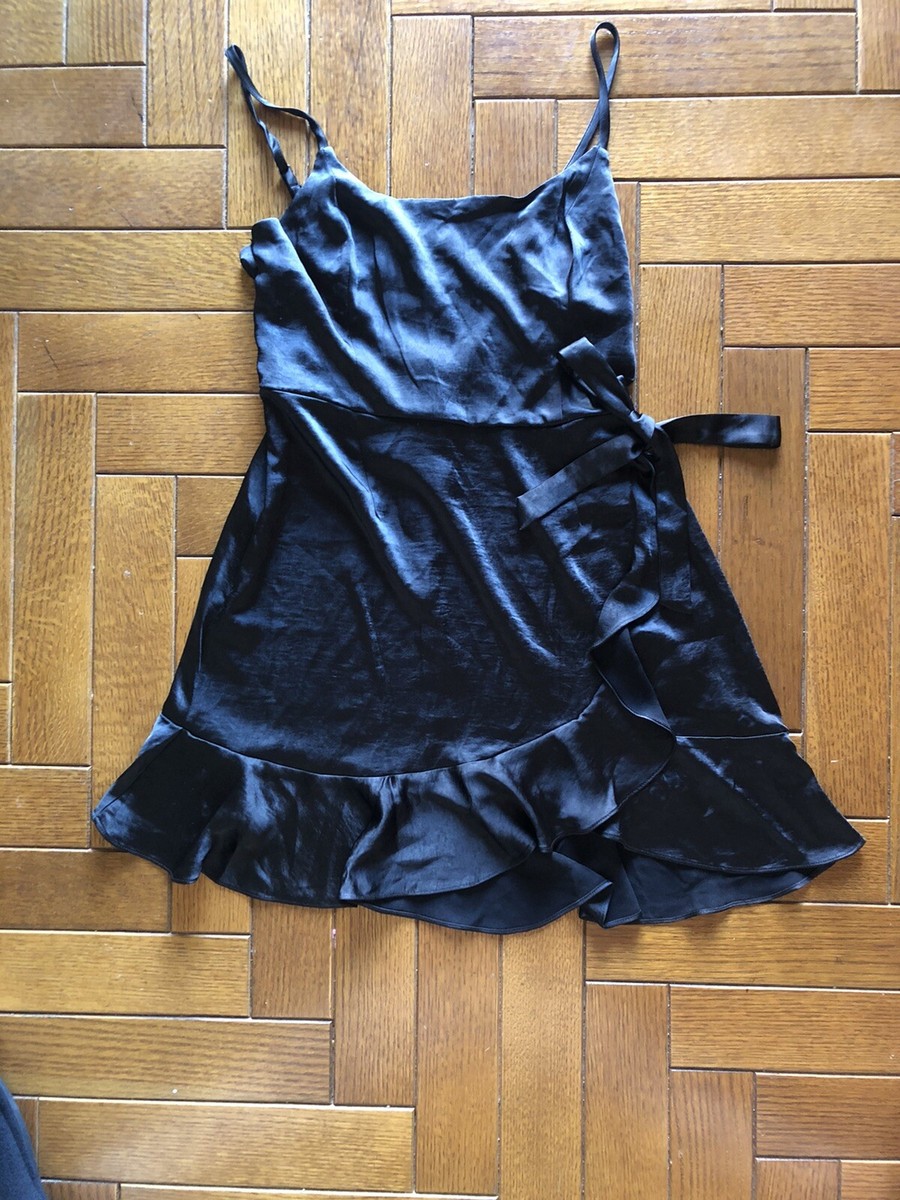 wild fable satin wrap dress Women's Satin Halter Maxi Dress