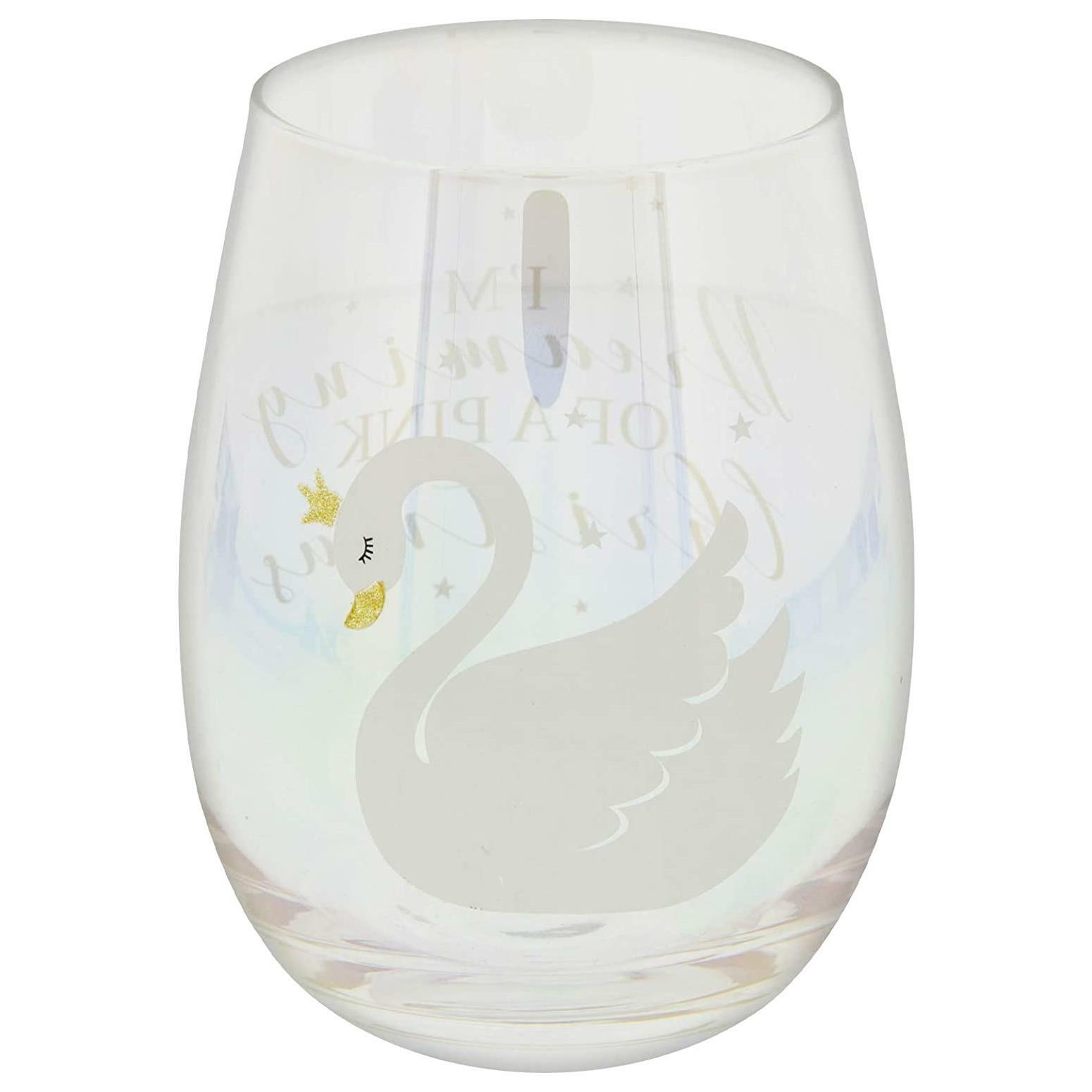 Widdop Festive Swan & Dreaming of a Pink Christmas Tumbler Stemless Wine Glass