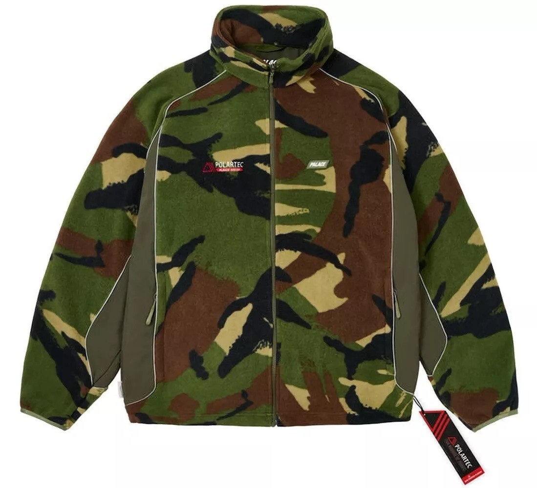 Palace Polartec 3M Track Jacket Woodland DPM Camo Fleece Full Zip