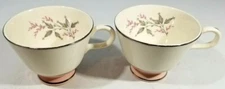 Set of 2 Homer Laughlin Cavalier Springtime Eggshell Coffee/Tea Cups