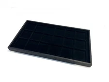 Coins Relic Jewelry Black 18 Space Liner Display Stackable Black Plastic Tray