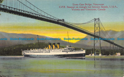 R155342 Löwentorbrücke. Vancouver. C. P. R. Dampfgarer auf Dreiecklauf zwischen S
